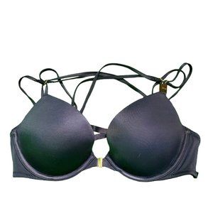 Victoria's Secret Push Up T-Shirt Bra 36B Navy Blue $55 NEW